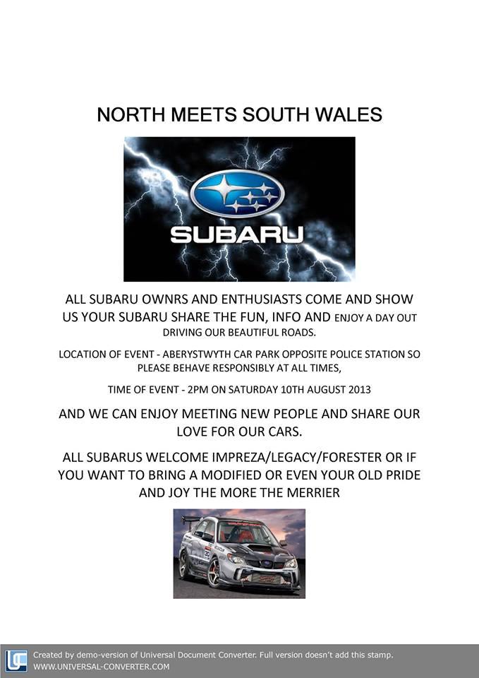 north meet south wales subaru owners