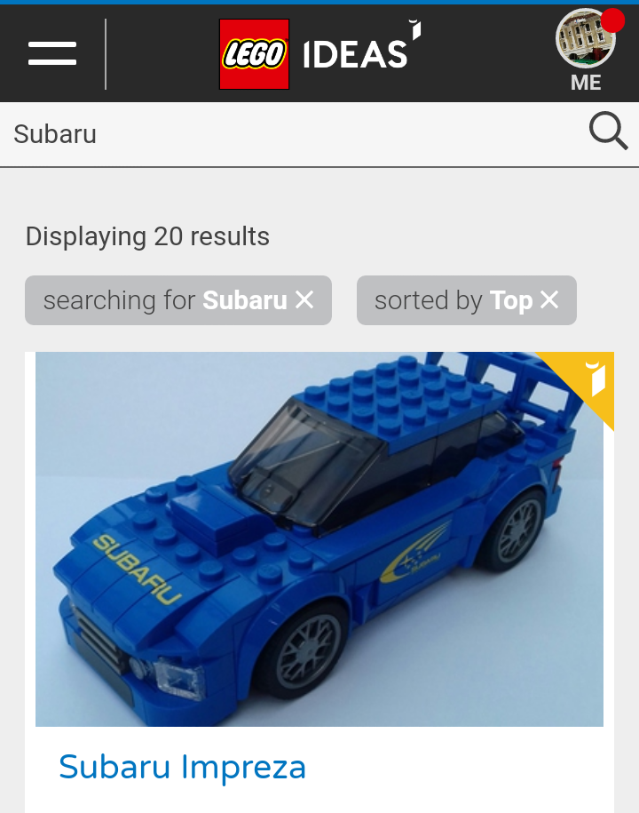 Lego subaru impreza